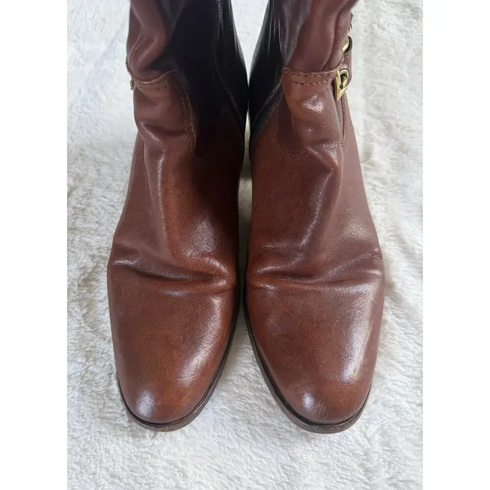 Coach Saxton Knee High Boots, Tan/Brown Leather, Women’s Size 9 - Picture 7 of 7